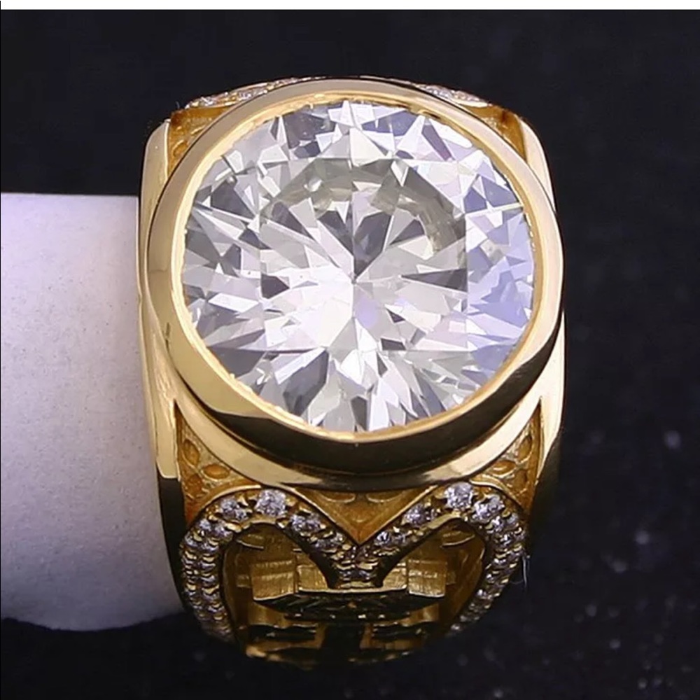 Gold and Diamond Ring Unique Mens